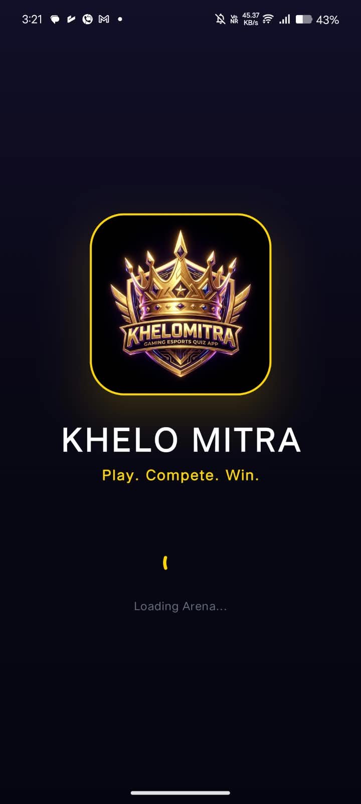 Khelo Mitra Android app splash screen